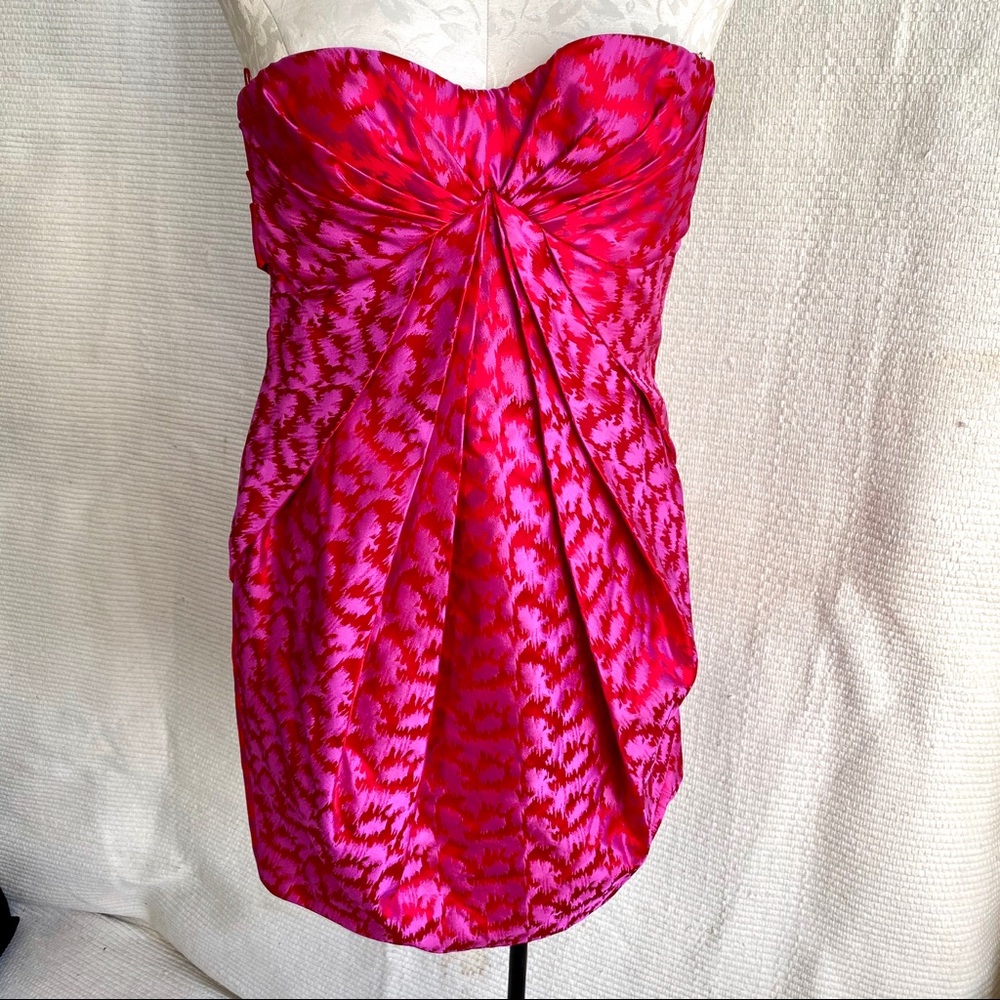 Matthew Williamson XS Ikat Print Party Dress Pink